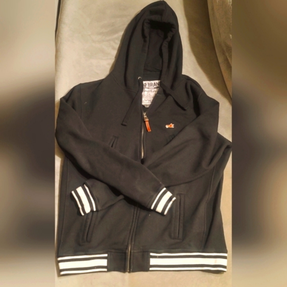 Akoo Black Hooded Jacket with White Accents